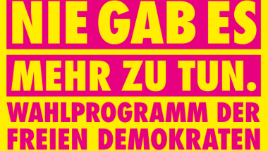 Nie gab es mehr zu tun! Unser Wahlprogramm ist da